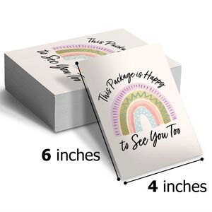 25 Pack Thank you Cards Rainbows Insert Cards 4x6
